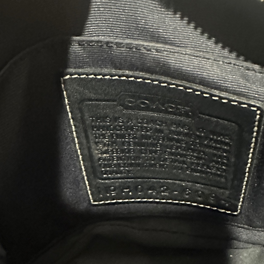 Coach Signature Demi Mini Pouch Hand Bag Canvas Leather Black 6094 - Picture 5 of 7